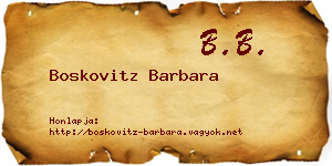 Boskovitz Barbara névjegykártya